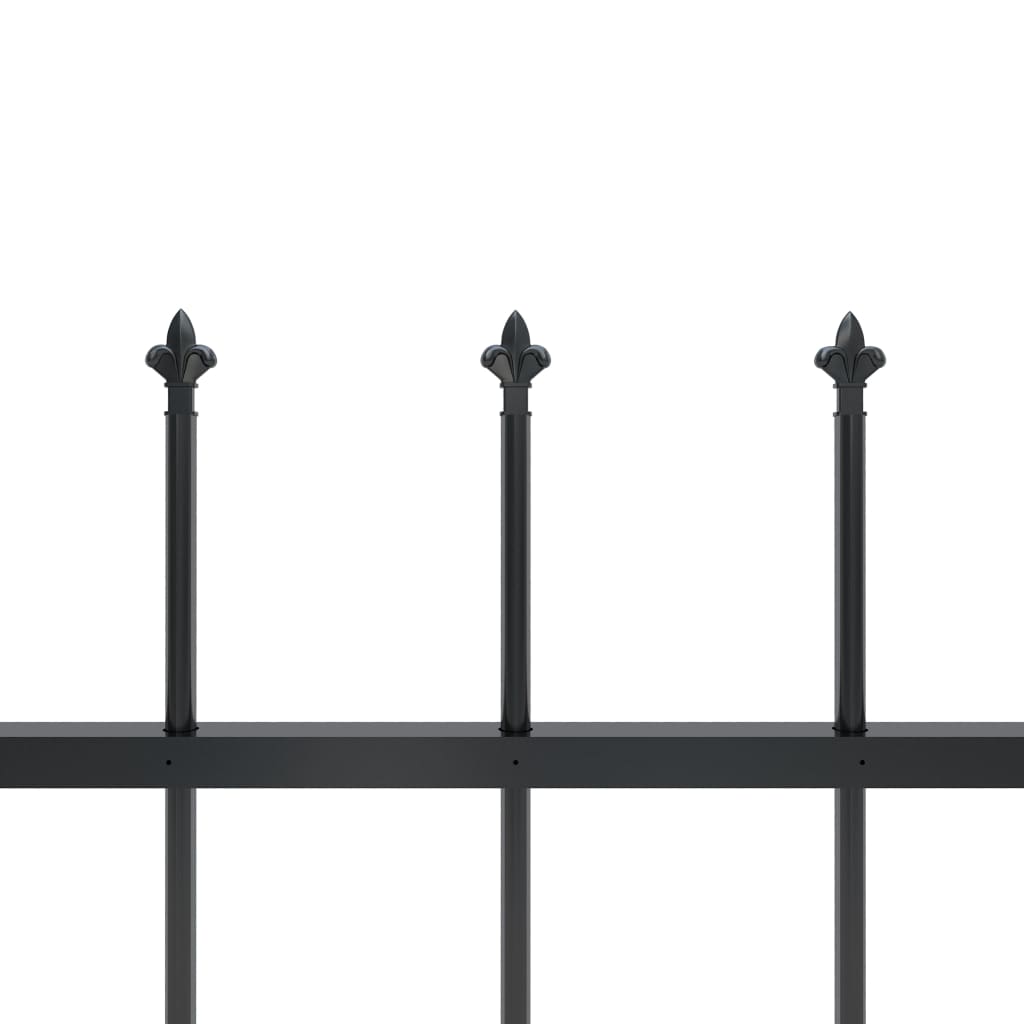 Gartenzaun mit Speerspitze Stahl 714,5 x 150 cm Schwarz
