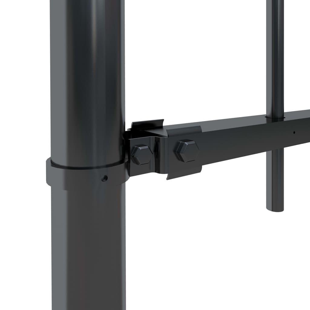 Gartenzaun mit Rundbogen Stahl 359 x 80 cm Schwarz