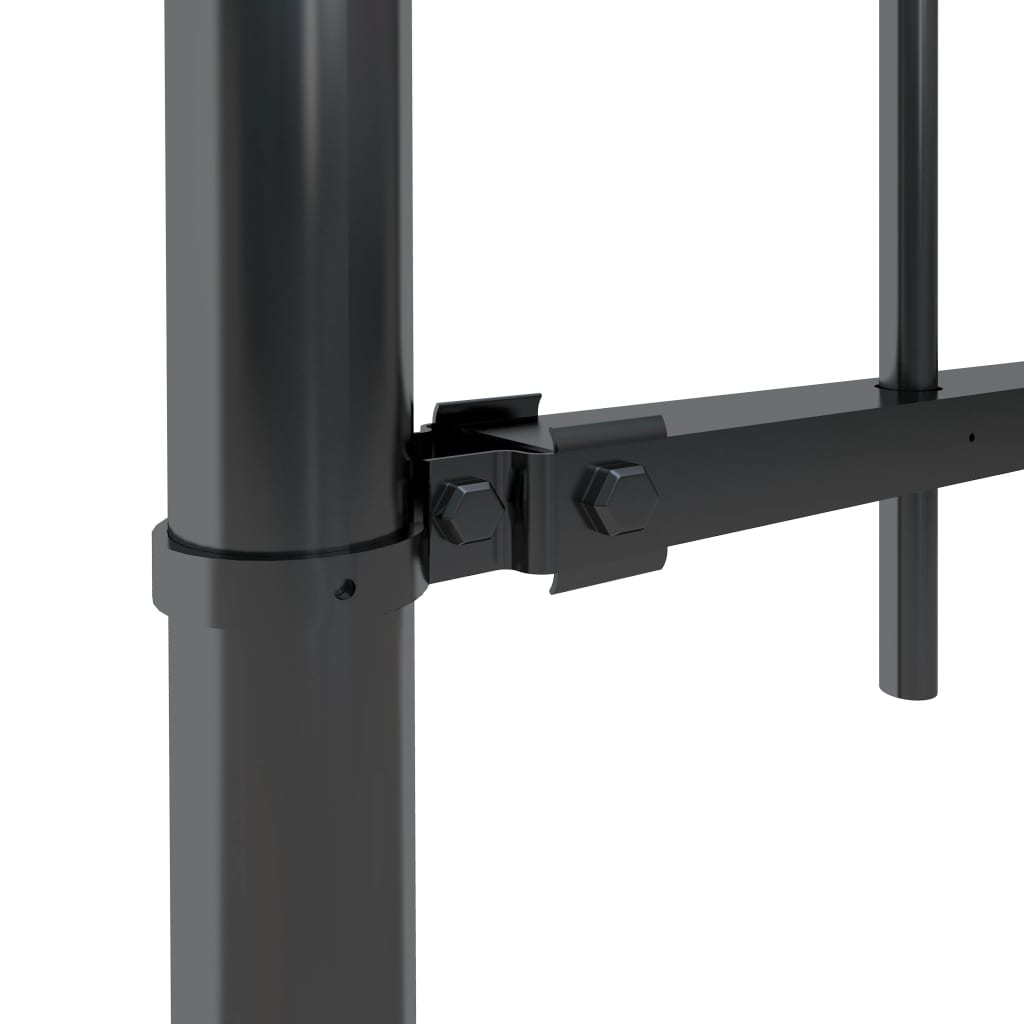 Gartenzaun mit Rundbogen Stahl 537 x 120 cm Schwarz