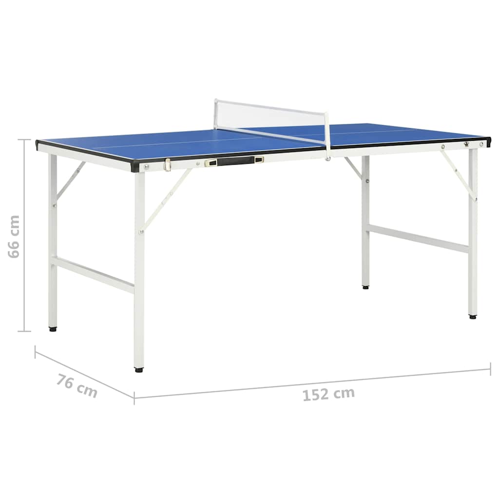 Table Tennis Table with Net 5 Feet 152×76×66 cm Blue