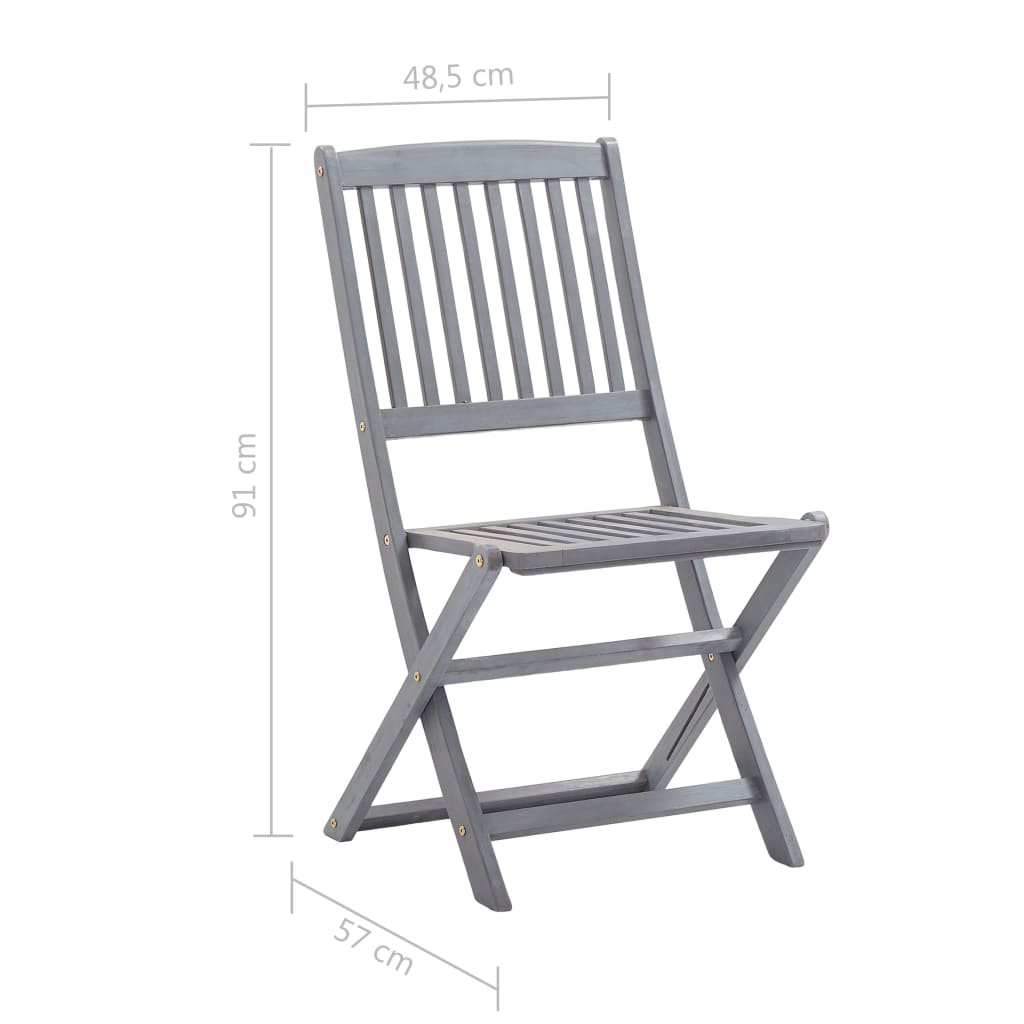 Folding garden chairs 4 pcs. Solid wood acacia