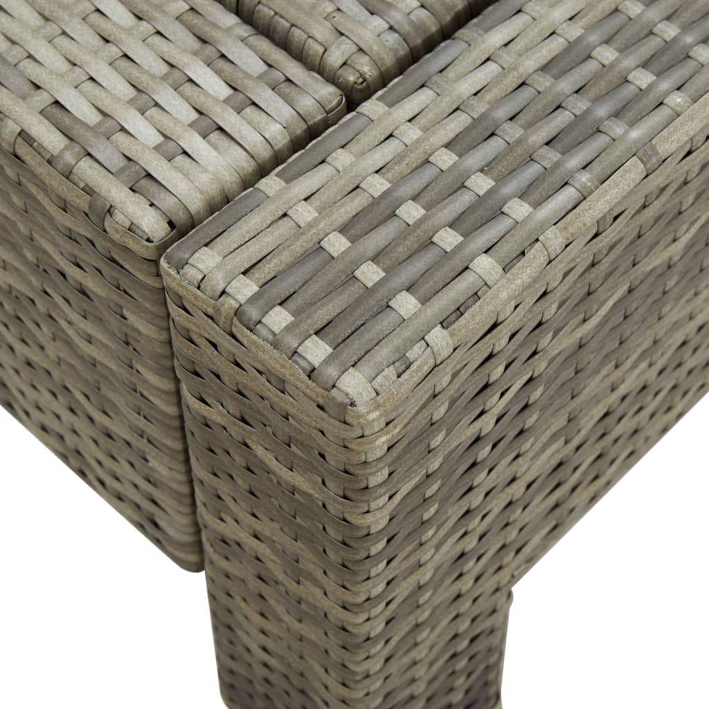 2-person sun lounger with cushion gray poly rattan