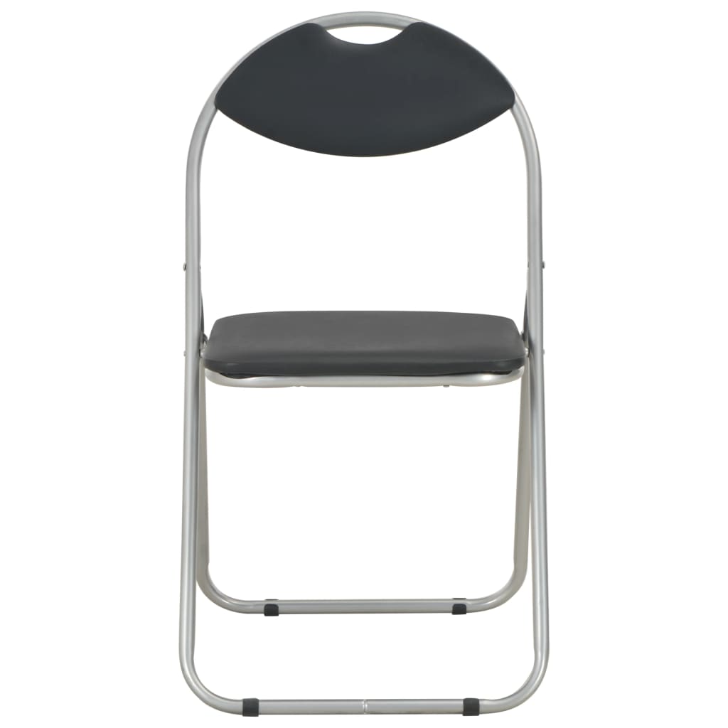 Folding dining chairs 4 pcs. Black faux leather