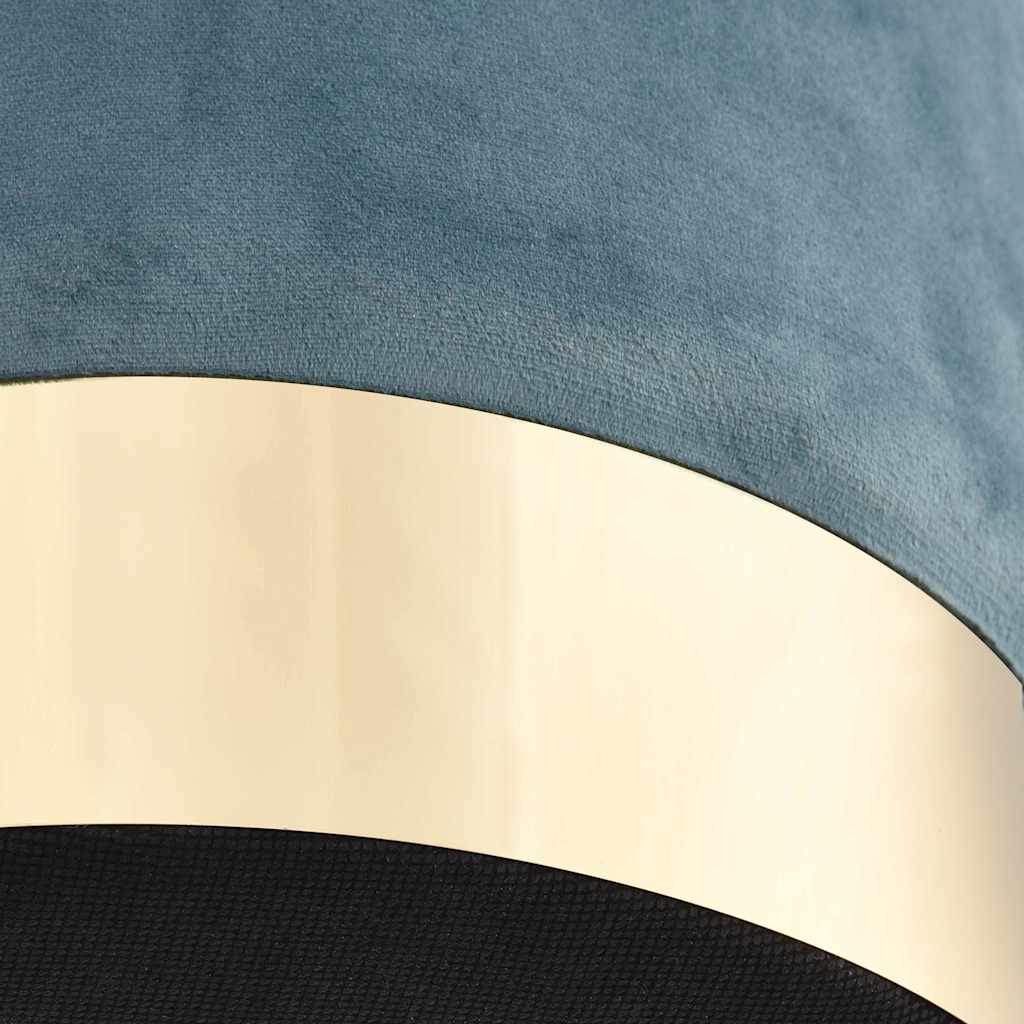 Hocker Hellblau und Golden Samt 28 x 36 cm