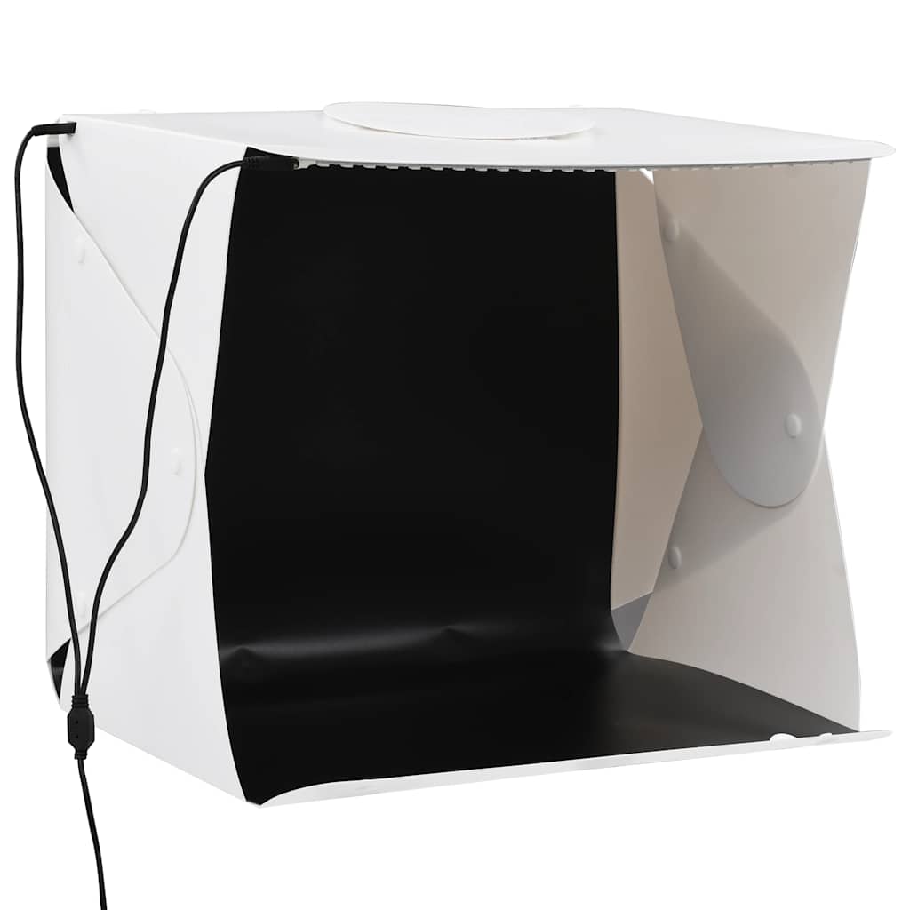 LED-Lichtbox für Fotostudio Klappbar 40×34×37 cm Plastik Weiß