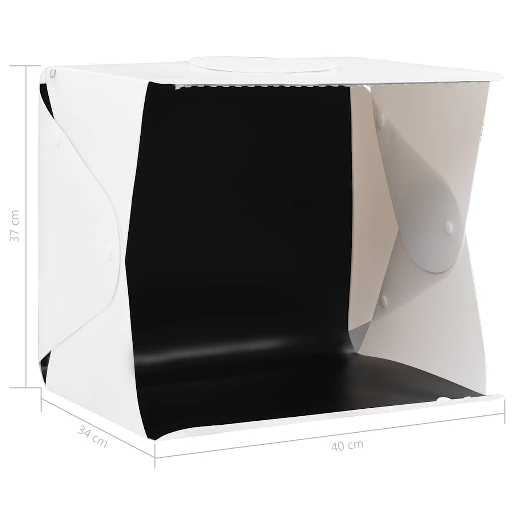 LED light box for photo studio, foldable, 40×34×37 cm, plastic, white