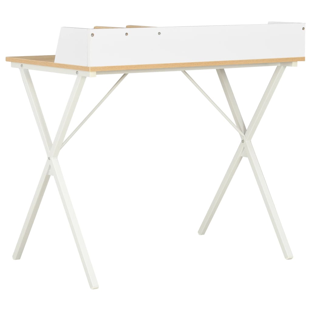 Desk white and natural 80x50x84 cm
