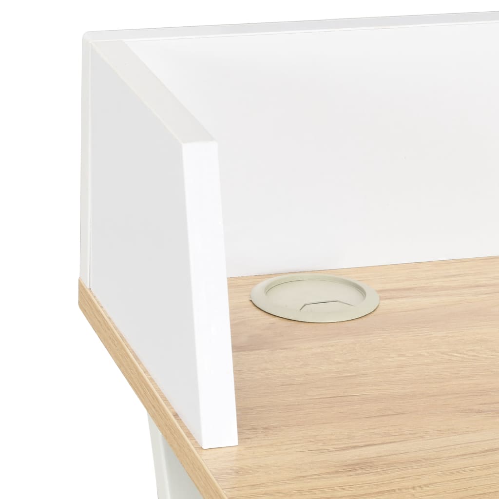 Desk white and natural 80x50x84 cm