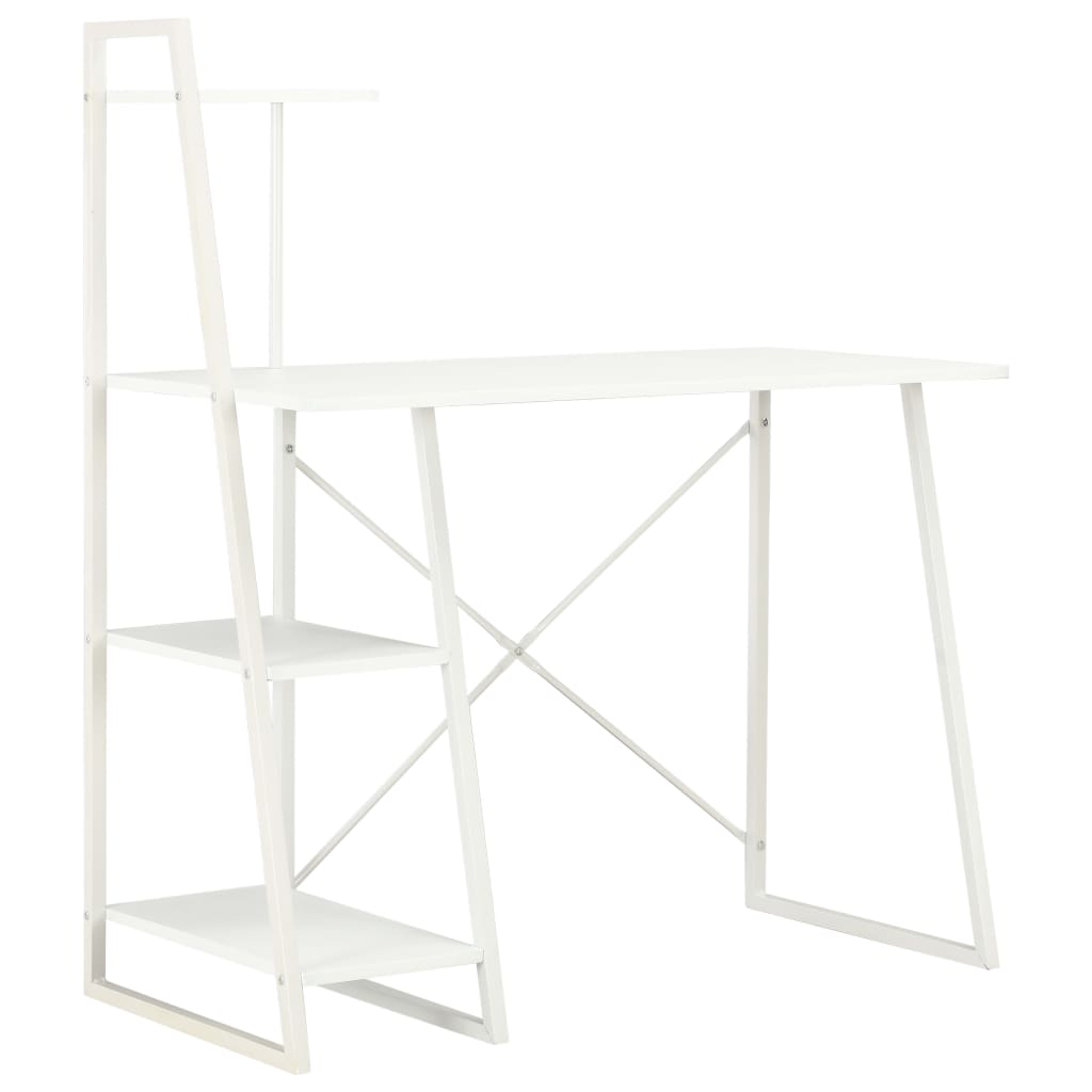 Desk with shelf unit white 102×50×117 cm