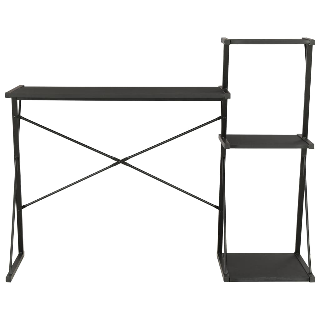 Desk with shelf black 116×50×93 cm