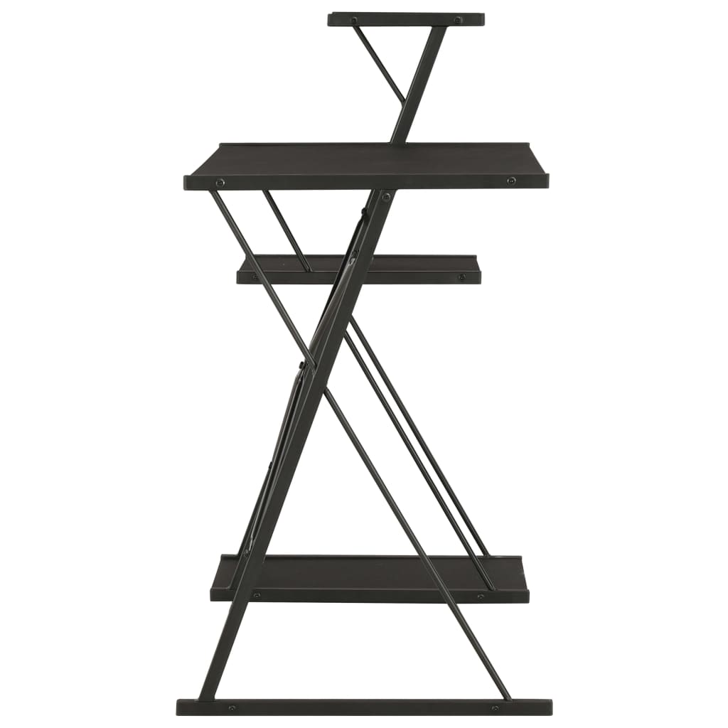 Desk with shelf black 116×50×93 cm