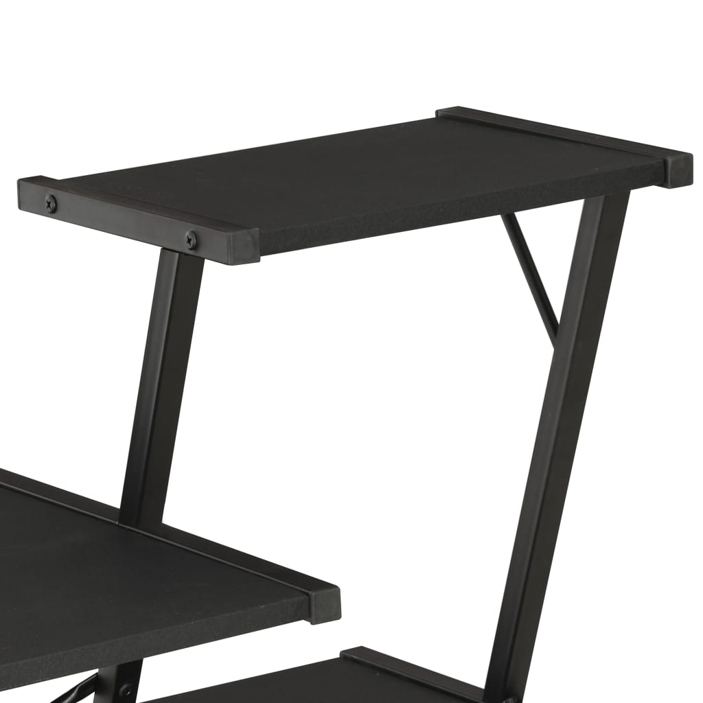 Desk with shelf black 116×50×93 cm
