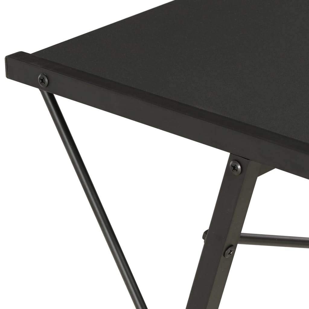 Desk with shelf black 116×50×93 cm