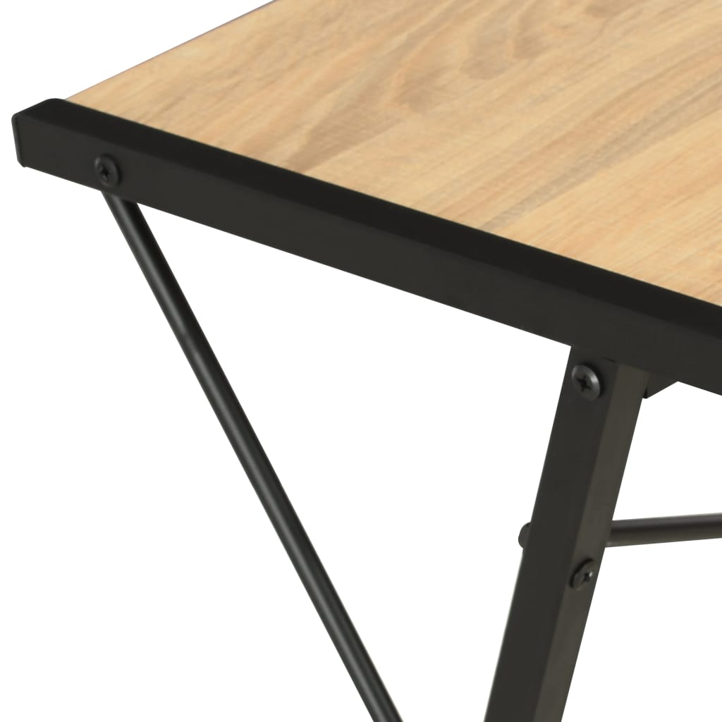 Desk with shelf black and oak 116×50×93 cm