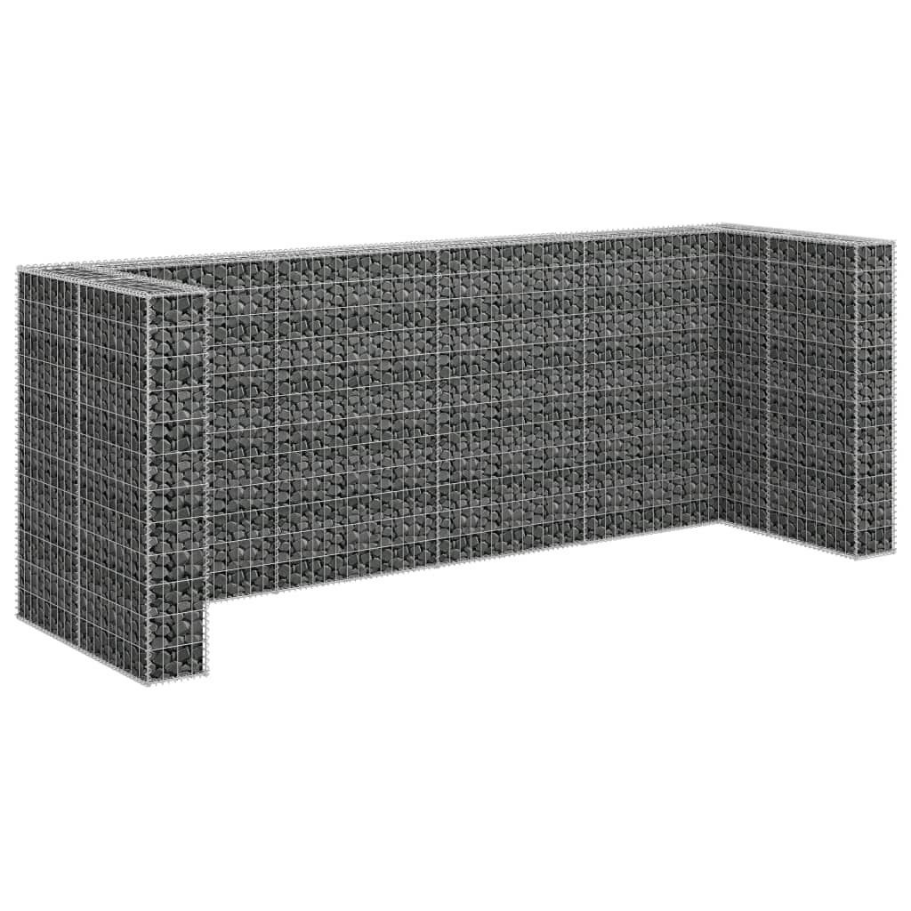 Gabion wall for garbage cans Galvanized steel 320×100×120 cm