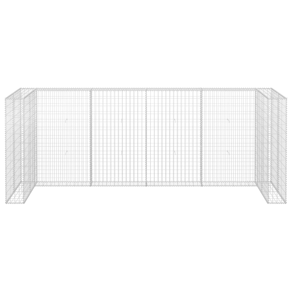 Gabion wall for garbage cans Galvanized steel 320×100×120 cm