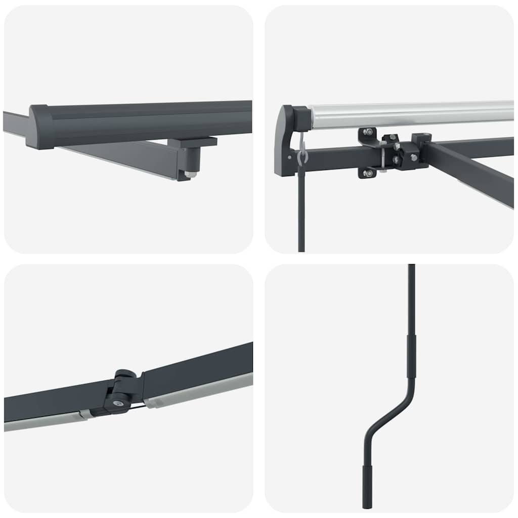 Markise mit Manuell Anthrazit 3 x 2,5 m Metall
