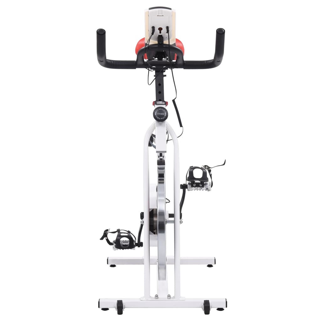 Exercise Bike with Heart Rate Monitor White and Red