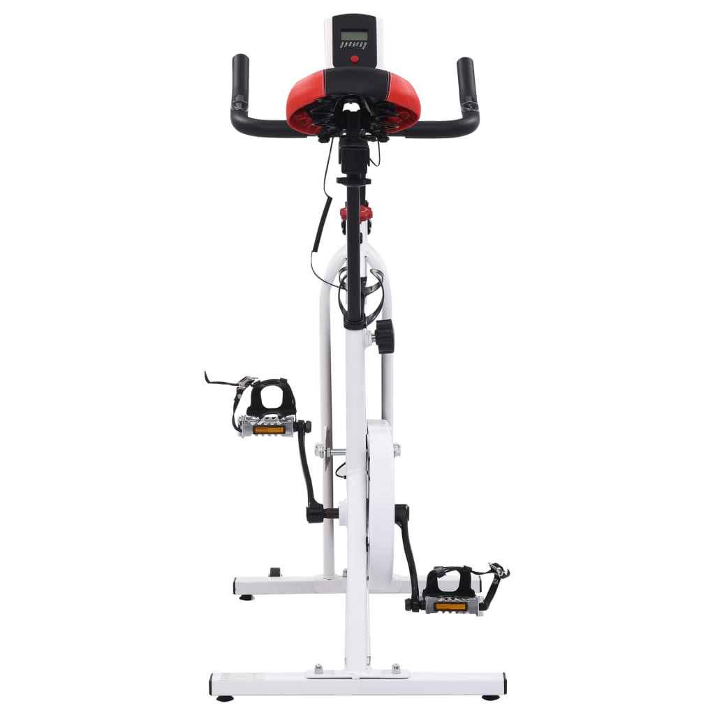 Exercise Bike with Heart Rate Monitor White and Red