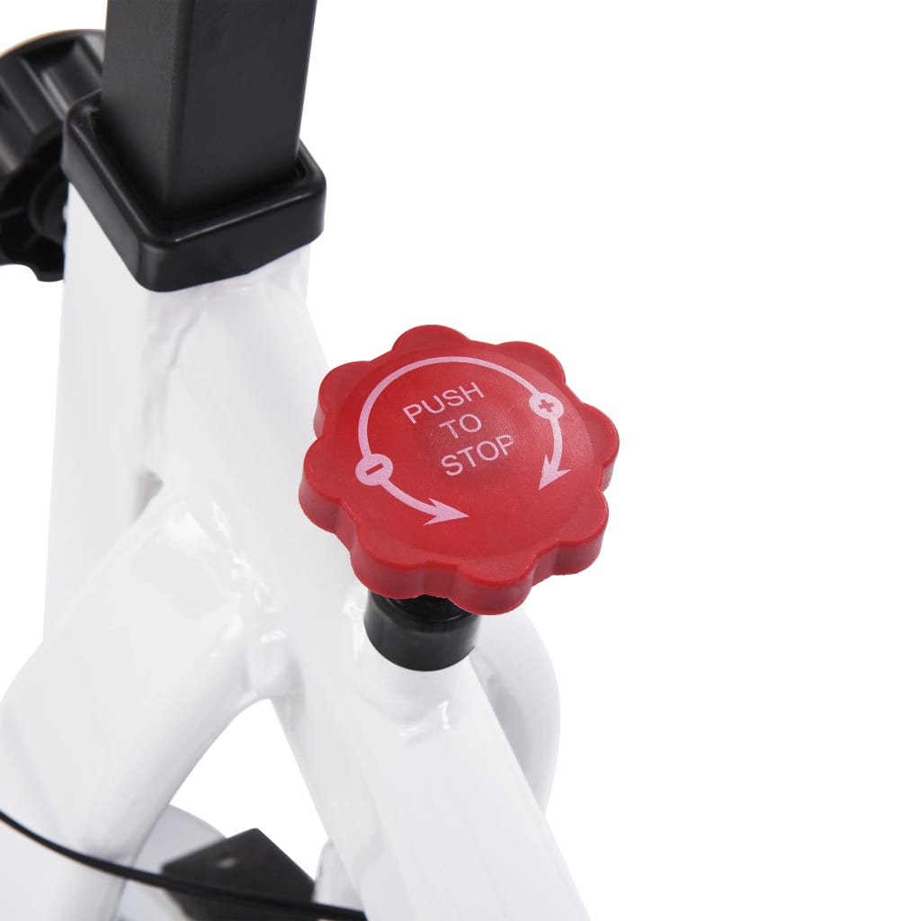 Exercise Bike with Heart Rate Monitor White and Red