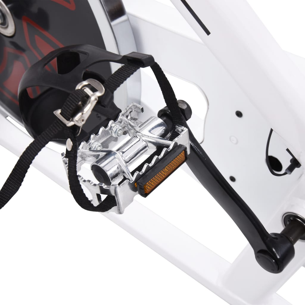 Exercise Bike with Heart Rate Monitor White and Red