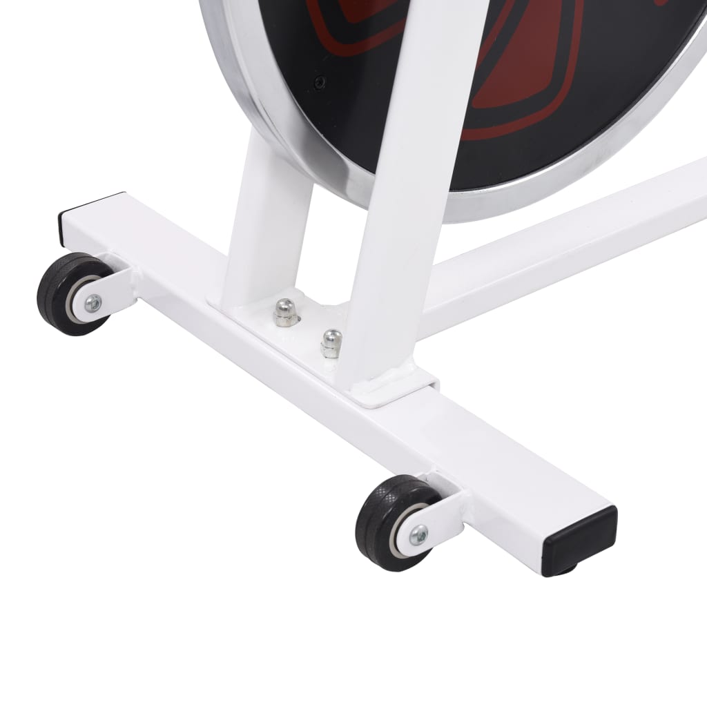 Exercise Bike with Heart Rate Monitor White and Red