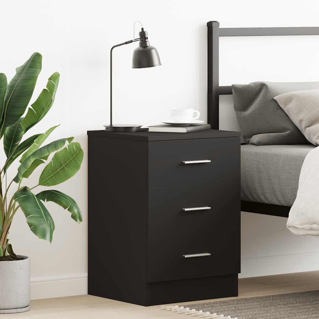 Nachttisch Schwarz 38x35x56 cm Holzwerkstoff