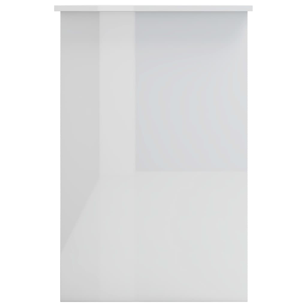Desk High Gloss White 100×50×76 cm Wood Material