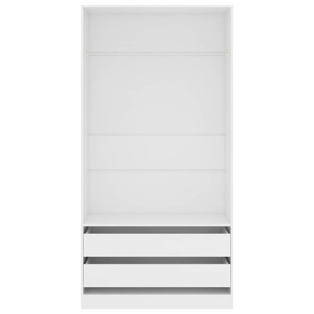 Kleiderschrank Weiß 100x50x200 cm Holzwerkstoff