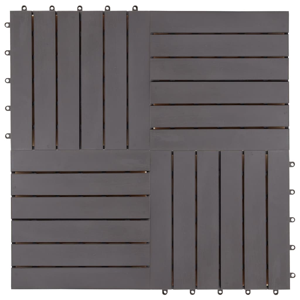 Terrassenfliesen 10 Stk. Grau 30 x 30 cm Massivholz Akazie