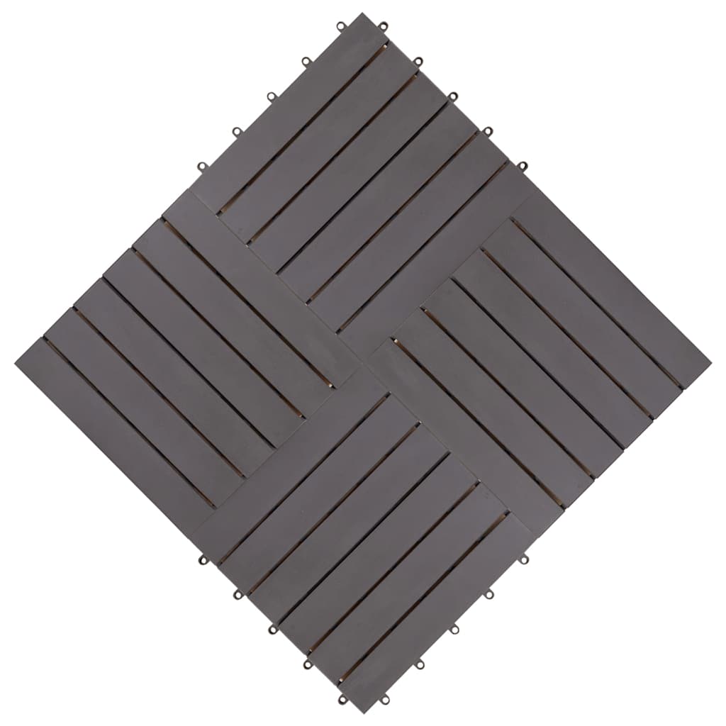 Terrassenfliesen 10 Stk. Grau 30 x 30 cm Massivholz Akazie