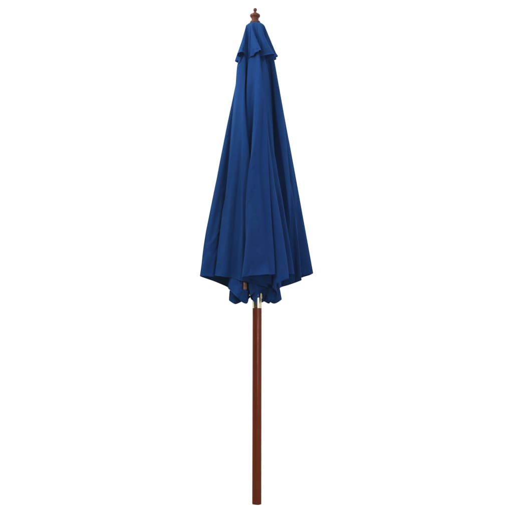 Parasol with wooden pole 300x258 cm Blue