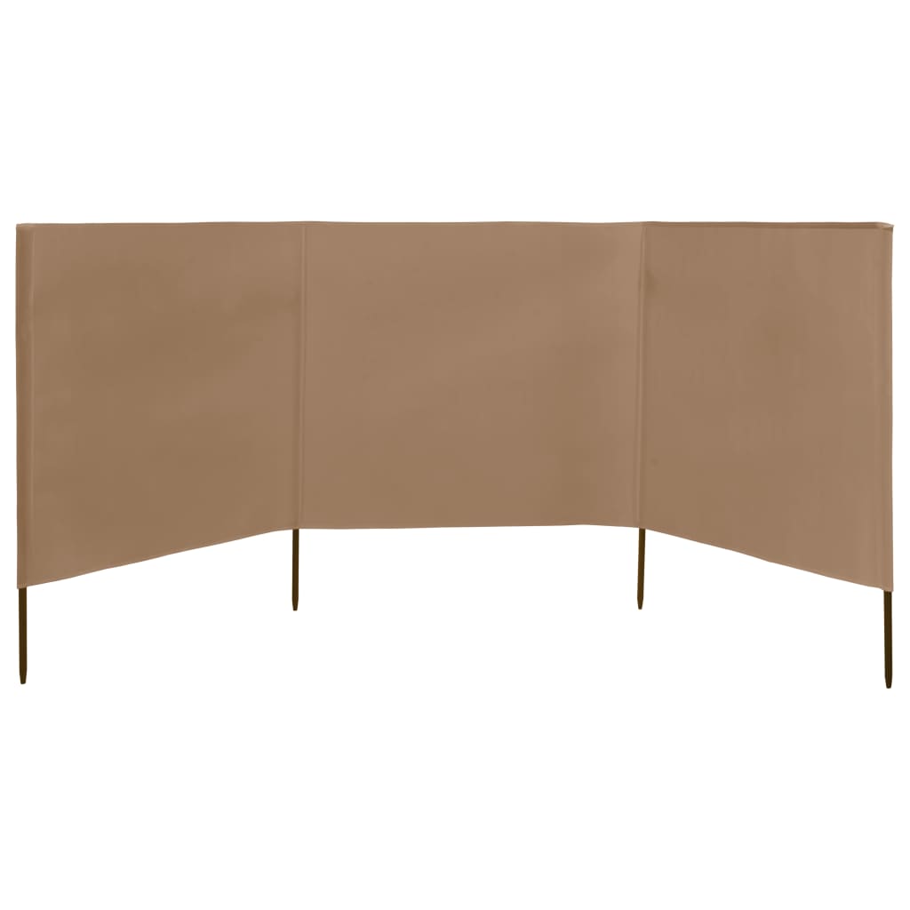 3-piece windbreak fabric 400 x 80 cm Taupe