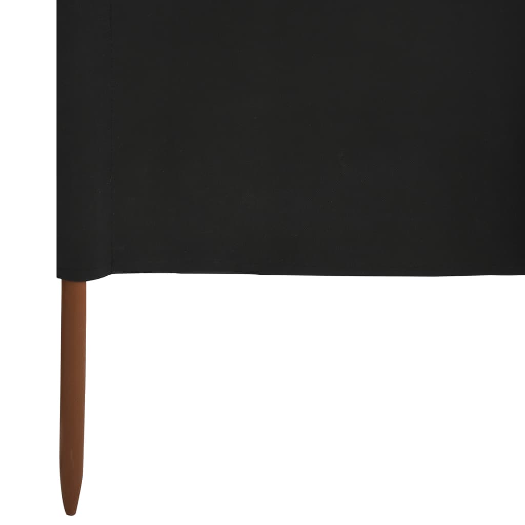 5-teiliges Windschutzgewebe 600 x 80 cm Schwarz