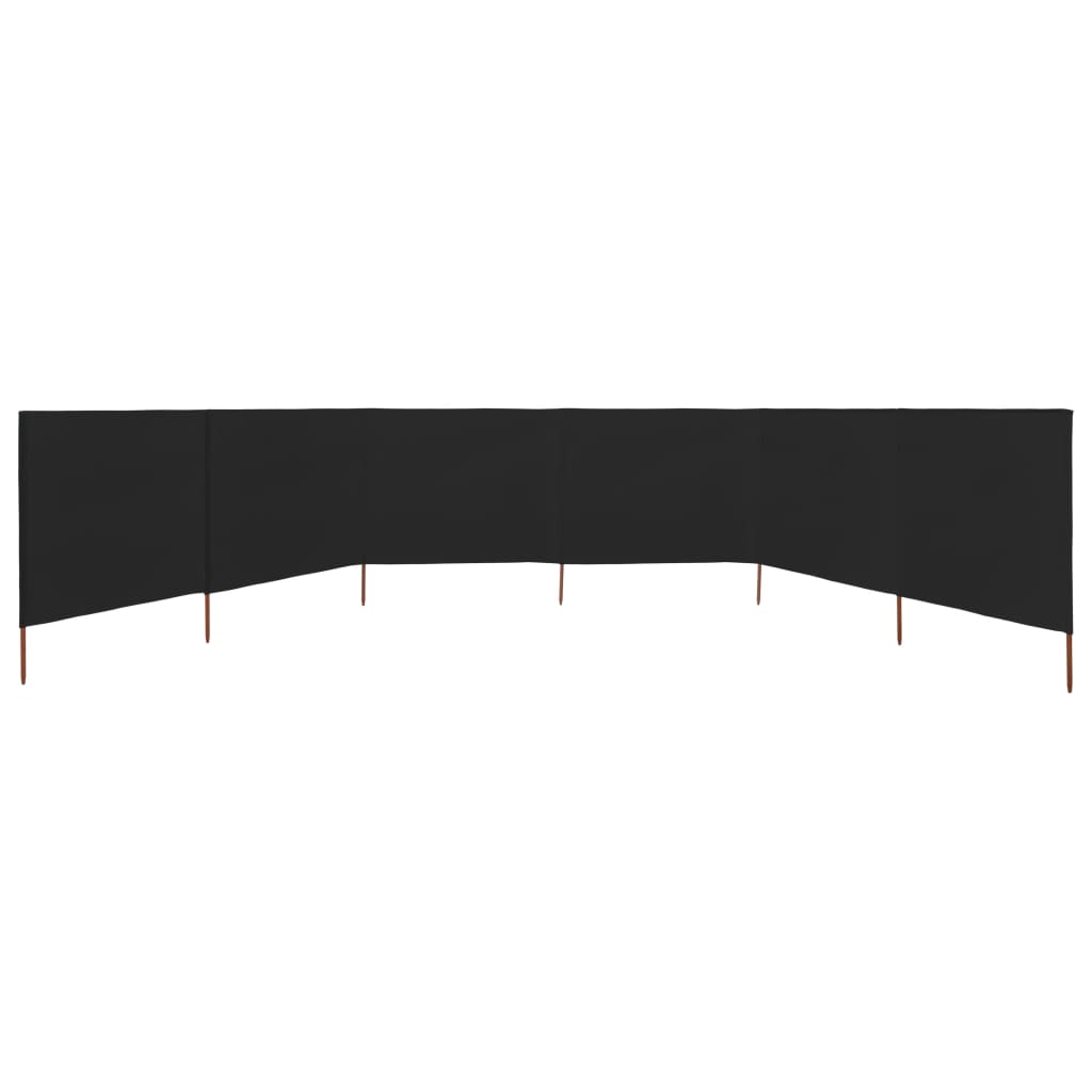 6-piece windbreak fabric 800 x 80 cm Black