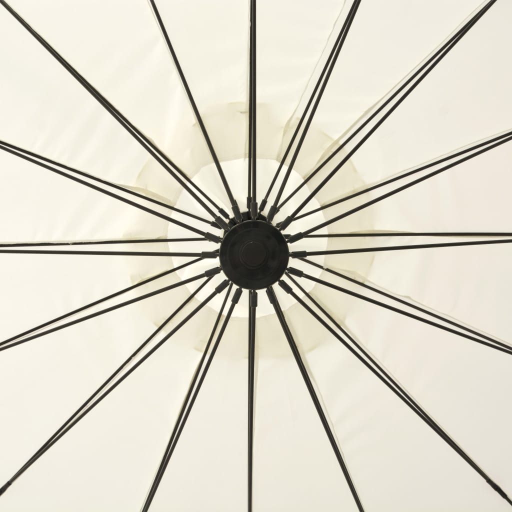 Cantilever umbrella white 3 m aluminum pole
