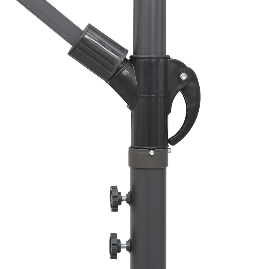 Cantilever umbrella white 3 m aluminum pole