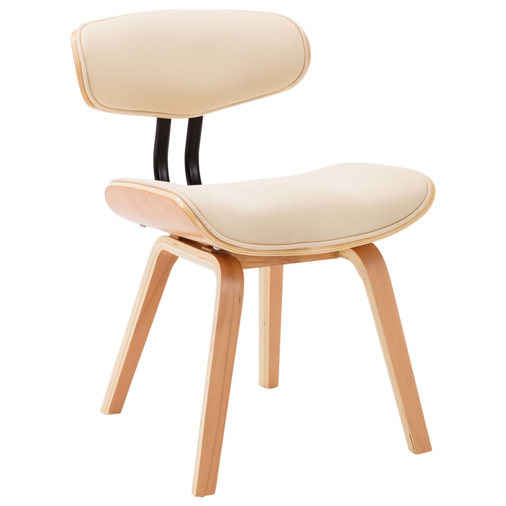 Dining chairs 6 pcs. Cream bentwood and imitation leather
