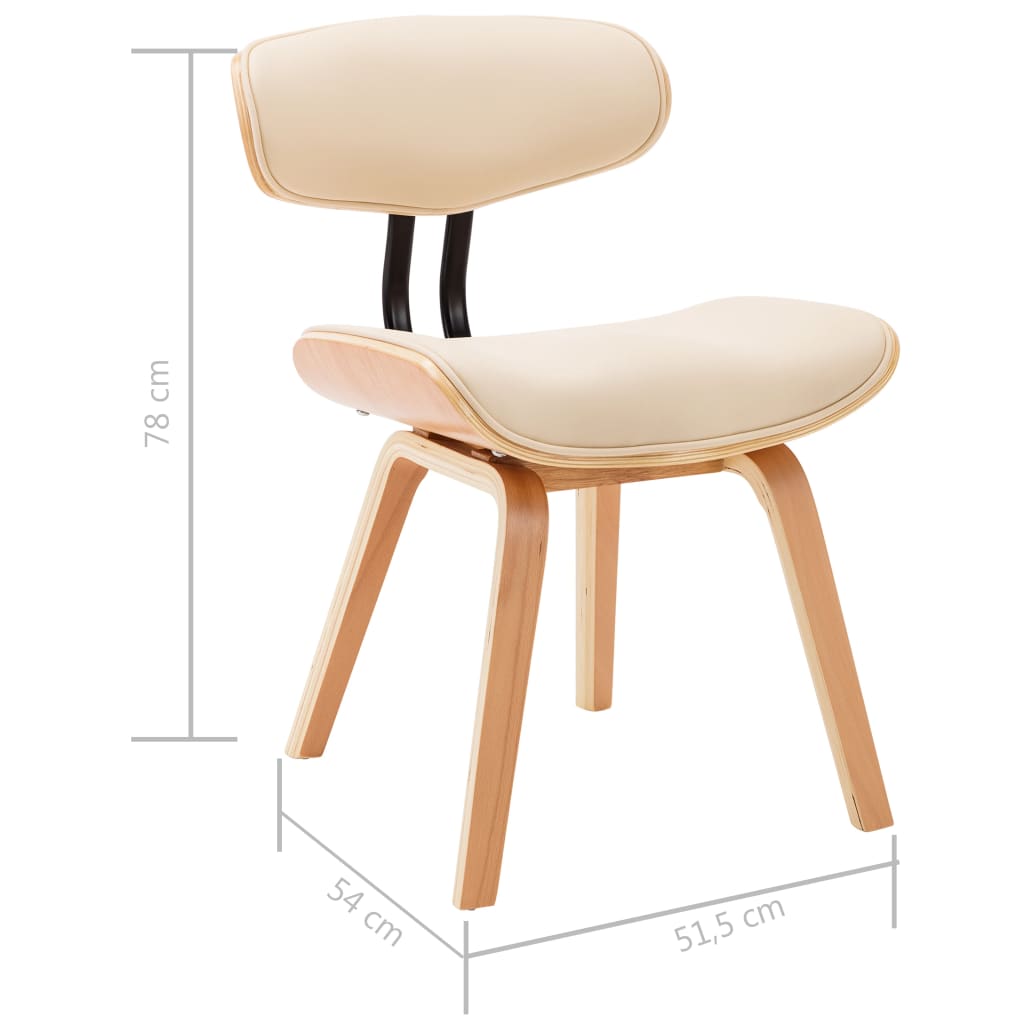 Dining chairs 6 pcs. Cream bentwood and imitation leather