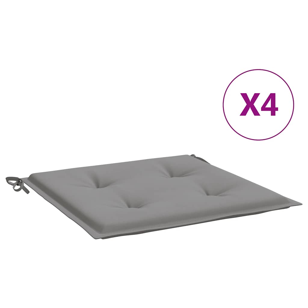 Gartenstuhl-Kissen 4 Stk. Grau 40x40x4 cm Oxford-Gewebe