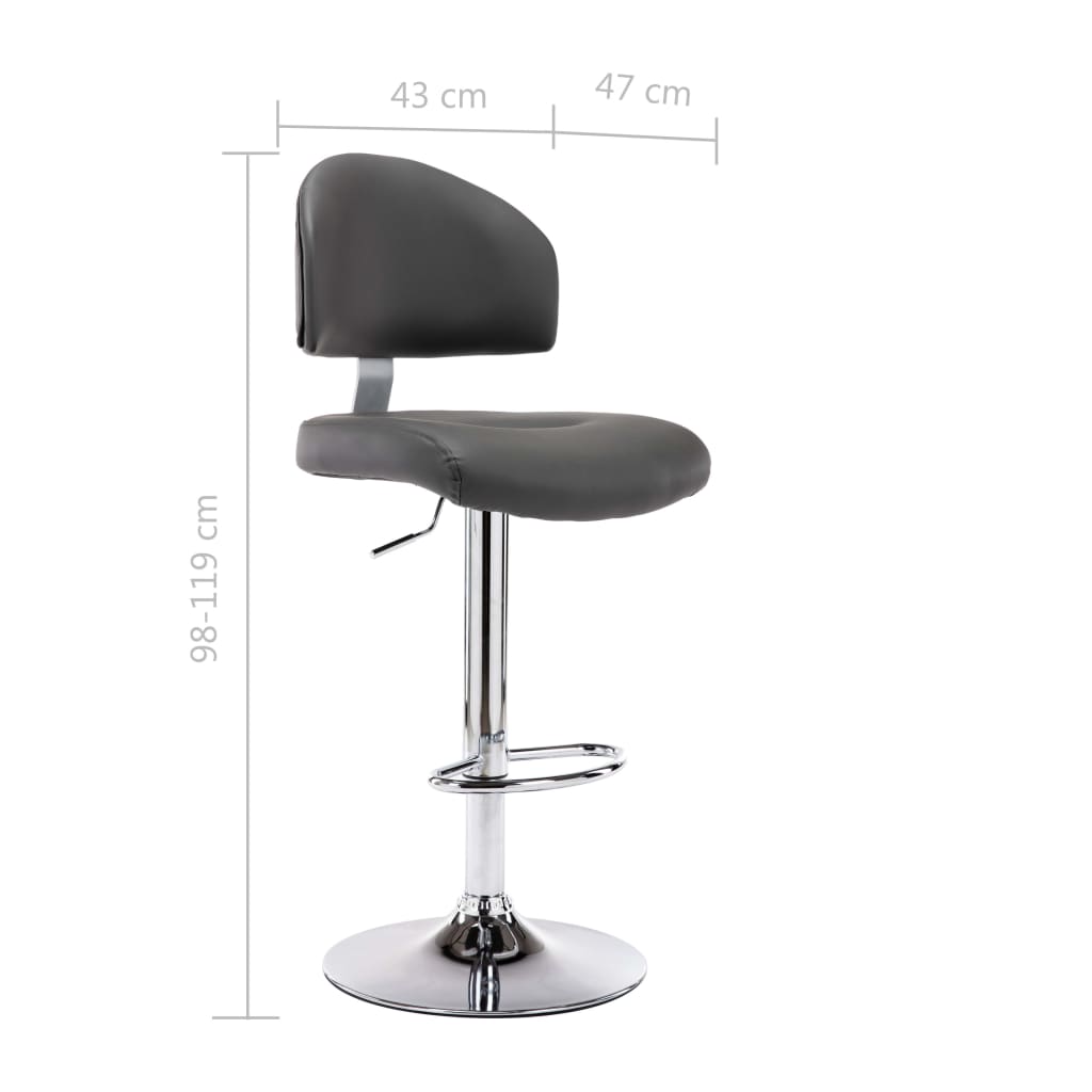 Barhocker Grau Kunstleder