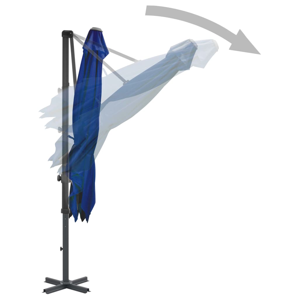 Cantilever umbrella with aluminum pole 250x250 cm azure blue