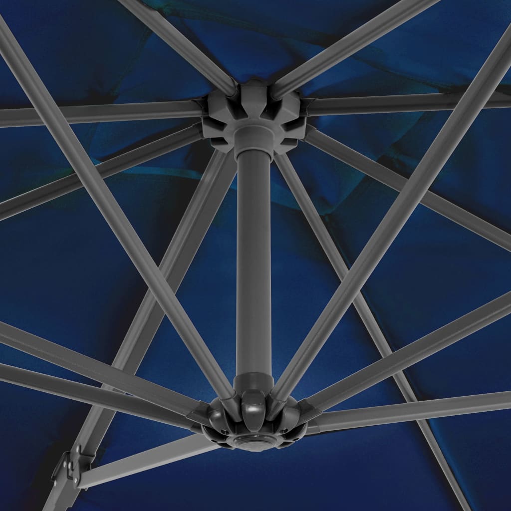 Cantilever umbrella with aluminum pole 250x250 cm azure blue