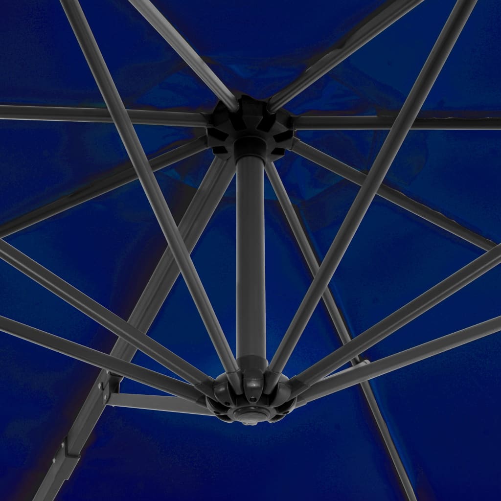 Ampelschirm mit Aluminium-Mast 300 cm Azurblau