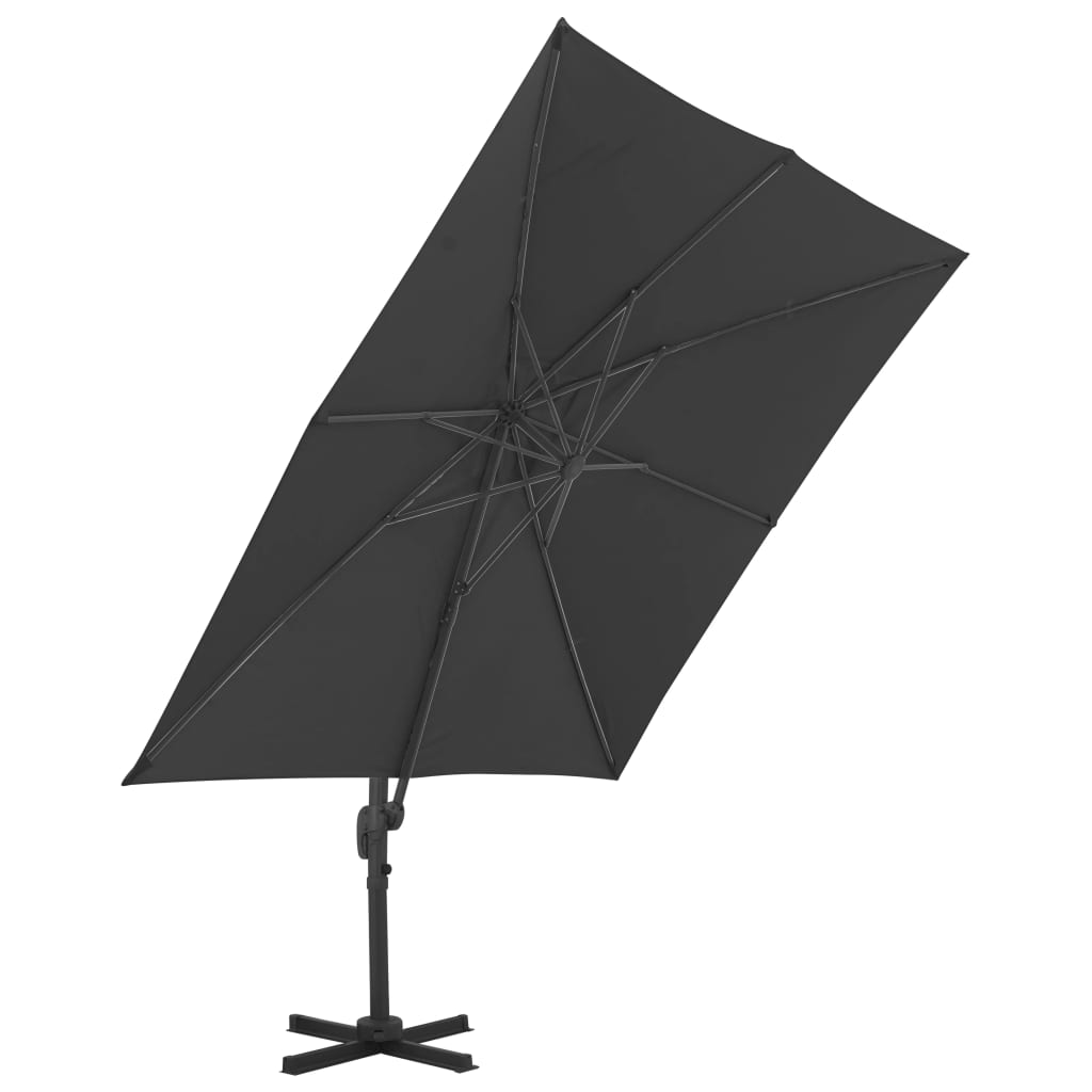 Cantilever umbrella with aluminum pole 3x3 cm black