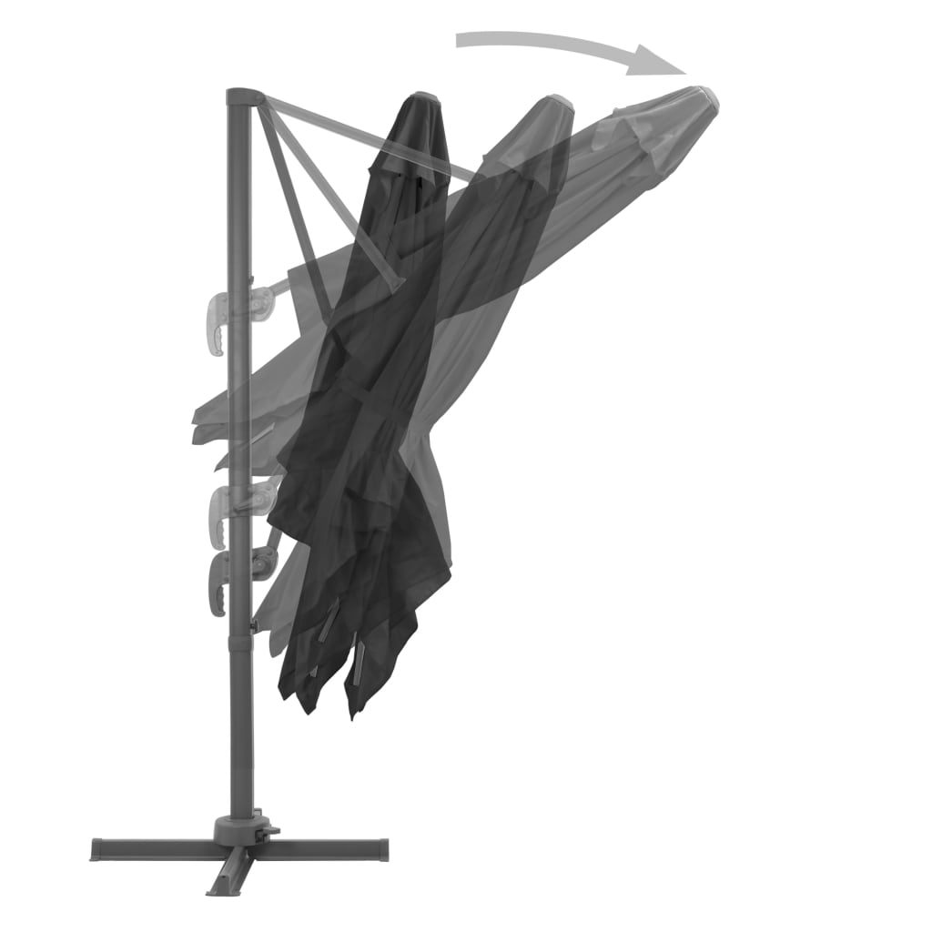 Cantilever umbrella with aluminum pole 3x3 cm black