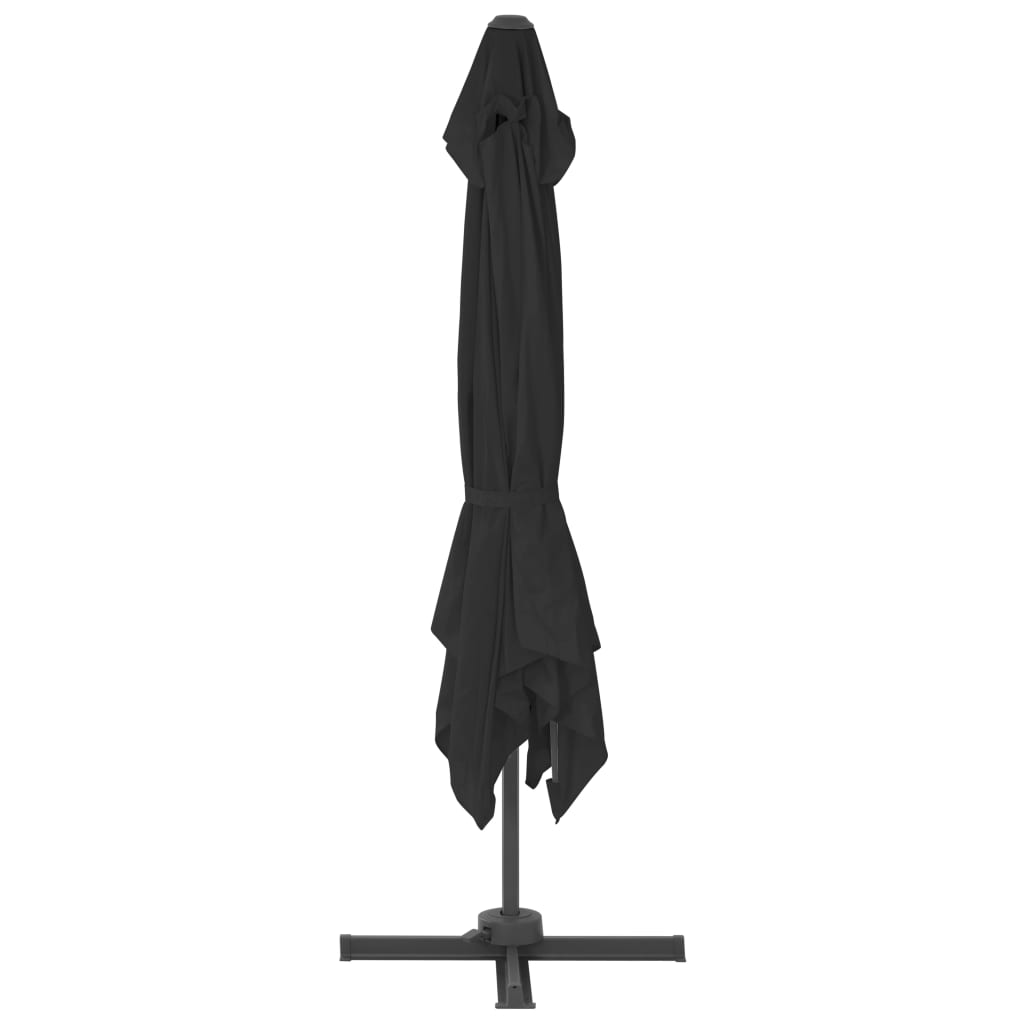 Cantilever umbrella with aluminum pole 3x3 cm black