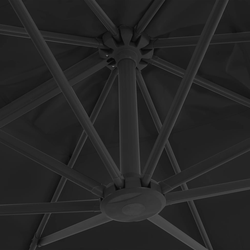 Cantilever umbrella with aluminum pole 3x3 cm black