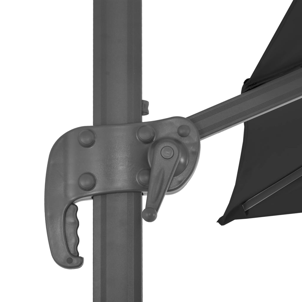 Cantilever umbrella with aluminum pole 3x3 cm black