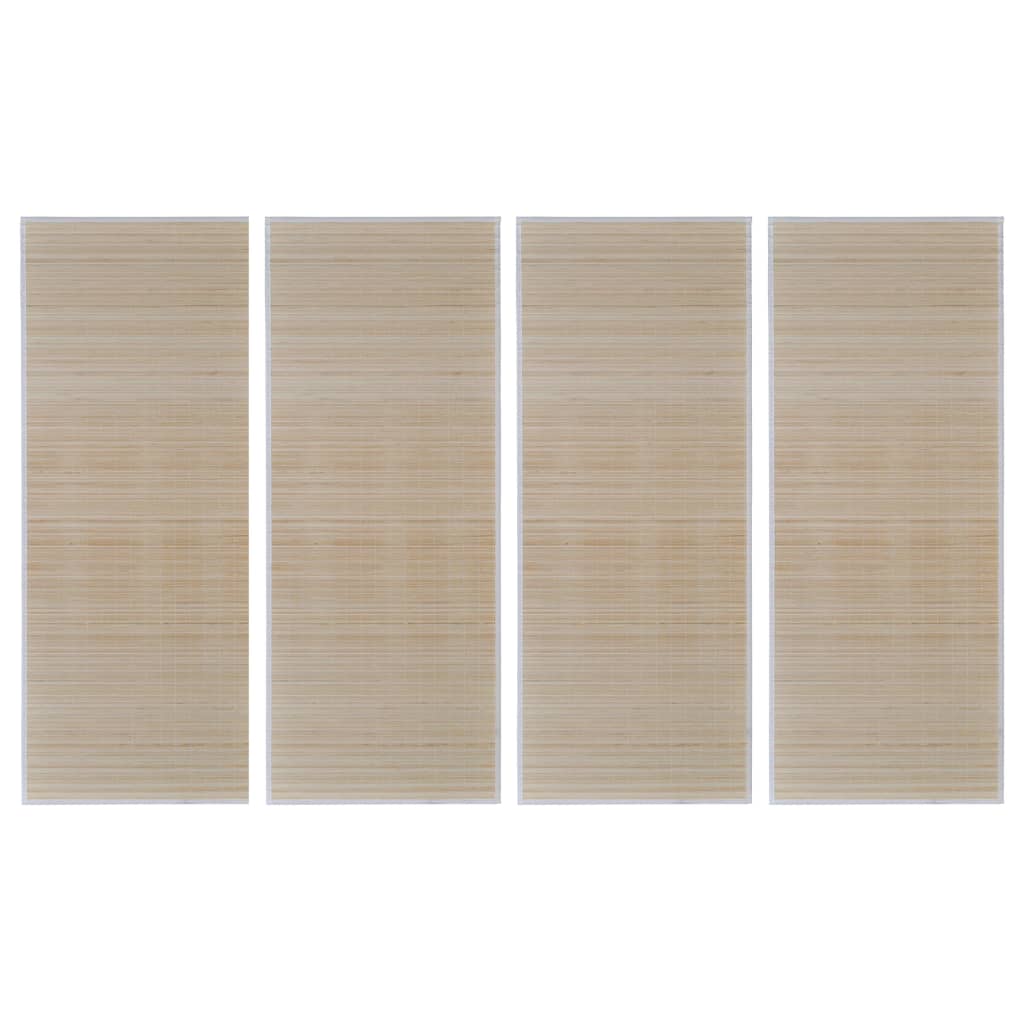 Bamboo rugs 4 pieces rectangular natural 120x180 cm